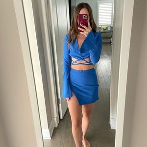 Blue Two Piece Set from Shein